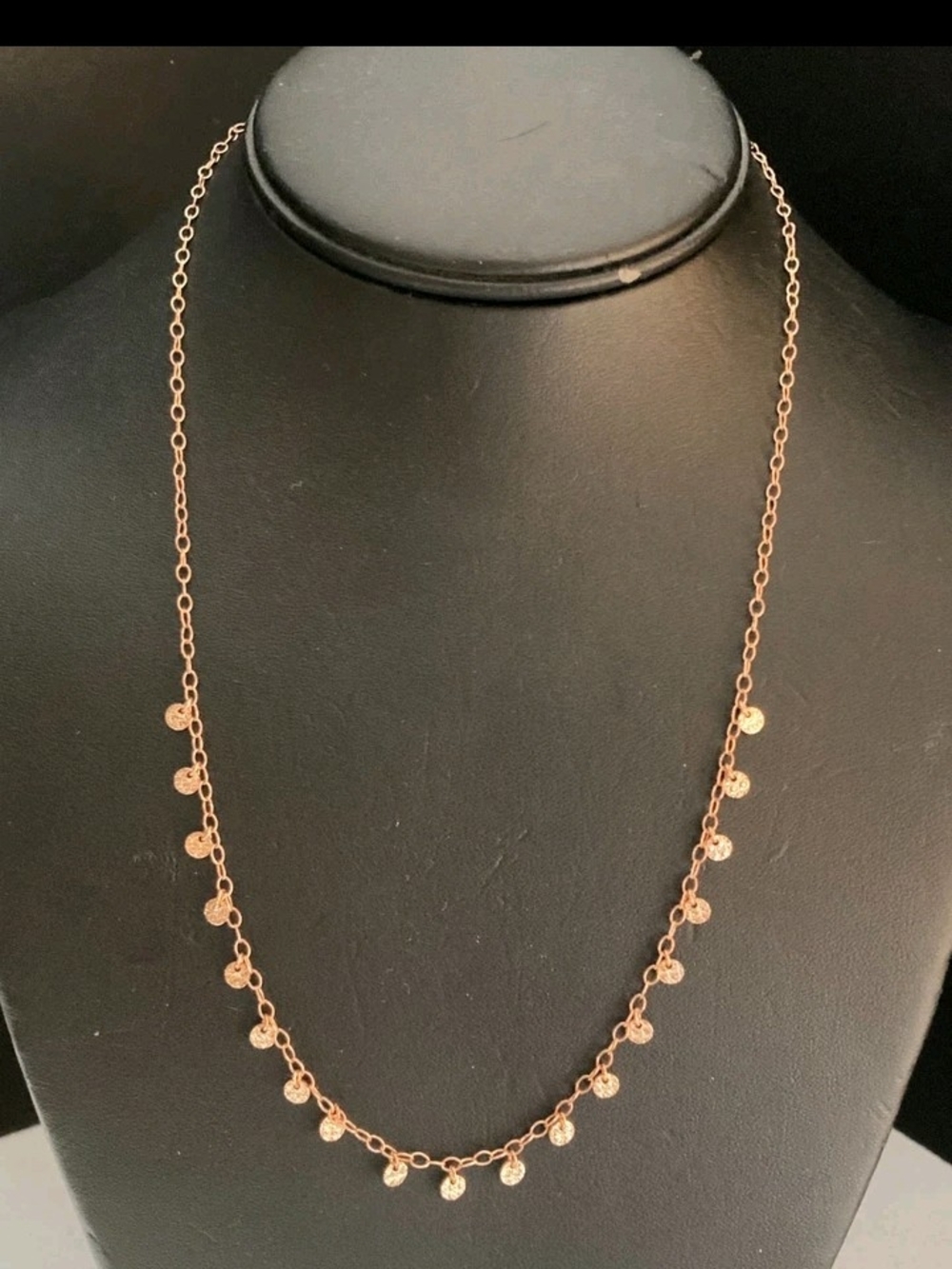 Delicate Rose Gold / 925 Disc Station Necklace - Women Jewelry